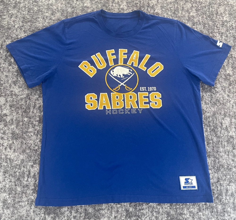 Starter Buffalo Sabres NHL Hockey Blue T-Shirt Shirt Size XL